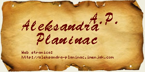Aleksandra Planinac vizit kartica